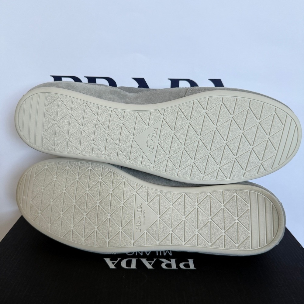 Prada Milano 2EG442 Men Grey Suede Fabric Low Top Sneakers Trainers Sz UK 7.5 - Picture 7 of 15